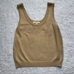 St. John Santana Knit Gold Sleeveless Top